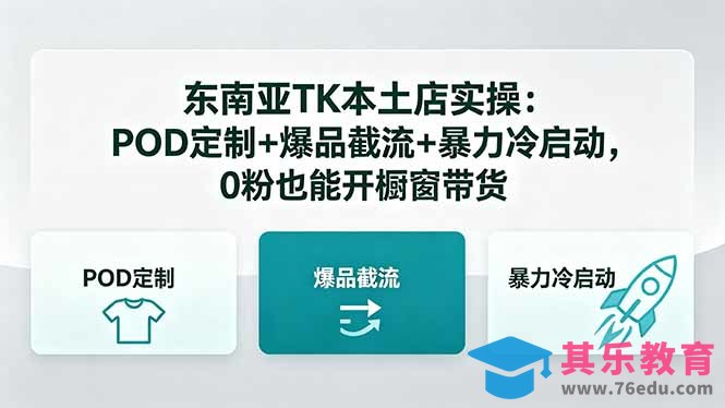 东南亚TK本土店实操：POD定制+爆品截流+暴力冷启动，0粉也能开橱窗带货-第1张图片-我要自学网