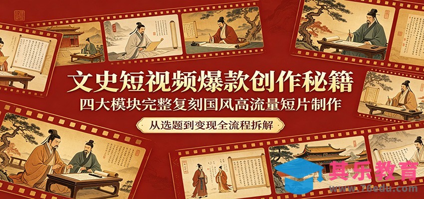 文史短视频爆款创作秘籍：四大模块完整复刻国风高流量短片制作-第1张图片-我要自学网