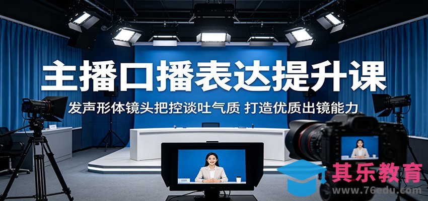 主播口播表达提升课：发声形体镜头把控谈吐气质，打造优质出镜能力-第1张图片-我要自学网