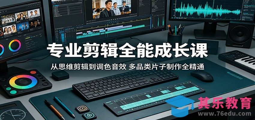 专业剪辑全能成长课：从思维剪辑到调色音效，多品类片子制作全精通-第1张图片-我要自学网