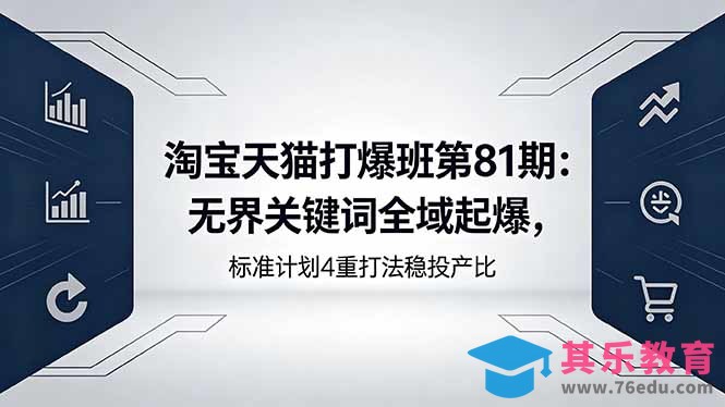 淘宝天猫打爆班第81期:无界关键词全域起爆,标准计划4重打法稳投产比-第1张图片-我要自学网 淘宝天猫打爆班第81期:无界关键词全域起爆,标准计划4重打法稳投产比-第1张图片-我要自学网
