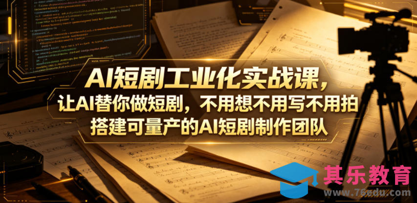 AI短剧工业化实战课，让AI替你做短剧，不用想不用写不用拍，搭建可量产的AI短剧制作团队-第1张图片-我要自学网