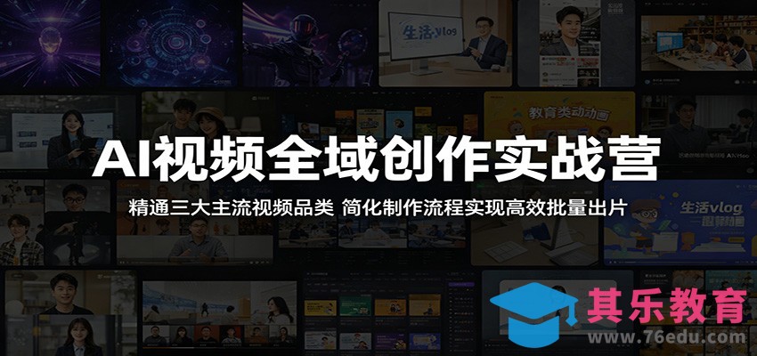 AI视频全域创作实战营：精通三大主流视频品类，简化制作流程实现高效批量出片-第1张图片-我要自学网