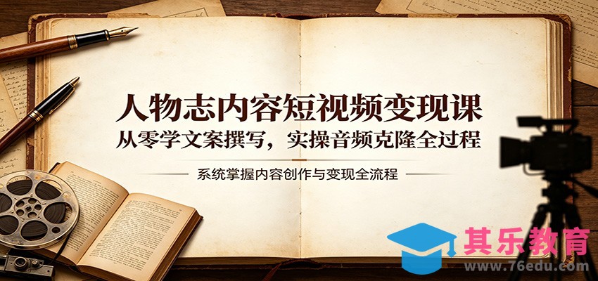 人物志内容短视频变现课：从零学文案撰写，实操音频克隆全过程-第1张图片-我要自学网