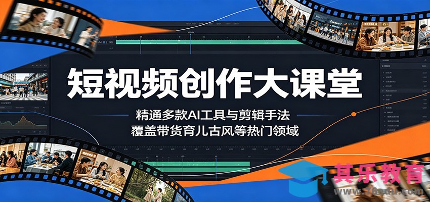 短视频创作大课堂：精通多款AI工具与剪辑手法，覆盖带货、育儿、古风等热门领域-第1张图片-我要自学网