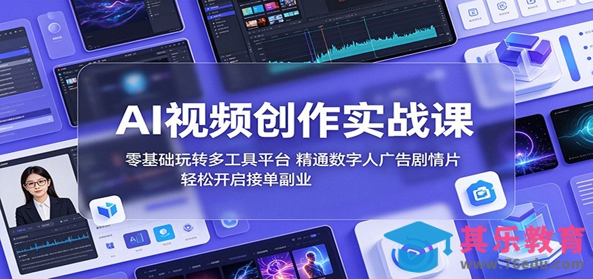 AI视频创作实战课：零基础玩转多工具平台，精通数字人广告、剧情片，轻松开启接单副业-第1张图片-我要自学网
