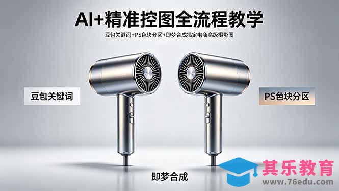 AI+精准控图全流程教学 豆包关键词+PS色块分区+即梦合成搞定电商高级摄影图-第1张图片-我要自学网