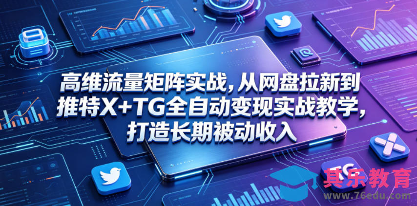 高维流量矩阵实战,从网盘拉新到推特X+TG全自动变现实战教学,打造长期被动收入-第1张图片-我要自学网 高维流量矩阵实战,从网盘拉新到推特X+TG全自动变现实战教学,打造长期被动收入-第1张图片-我要自学网