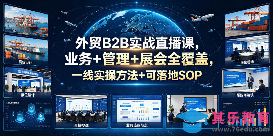 外贸B2B实战直播课，业务+管理+展会全覆盖，一线实操方法+可落地SOP-第1张图片-我要自学网