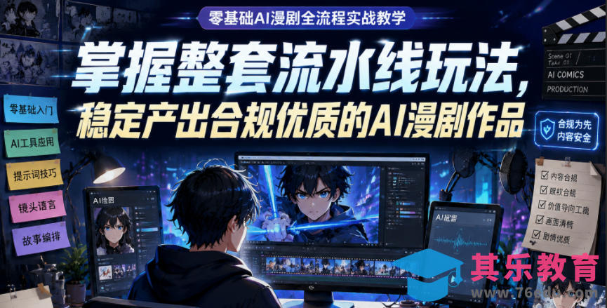 零基础AI漫剧全流程实战教学,掌握整套流水线玩法,稳定产出合规优质的AI漫剧作品-第1张图片-我要自学网 零基础AI漫剧全流程实战教学,掌握整套流水线玩法,稳定产出合规优质的AI漫剧作品-第1张图片-我要自学网