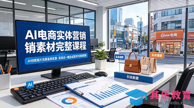 AI电商实体营销素材完整课程，AI创意短片完美复刻实景，实体店一键生成宣传引流短视频-第1张图片-我要自学网