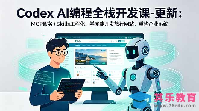 Codex AI编程全栈开发课-更新:MCP服务+Skills工程化,学完能开发旅行网站、重构企业系统-第1张图片-我要自学网 Codex AI编程全栈开发课-更新:MCP服务+Skills工程化,学完能开发旅行网站、重构企业系统-第1张图片-我要自学网
