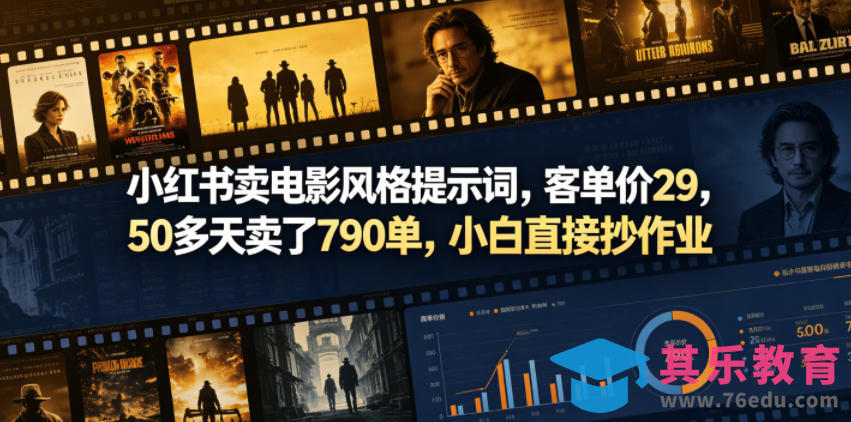 小红书卖电影风格提示词，客单价29，50多天卖了790单，小白直接抄作业！-第1张图片-我要自学网
