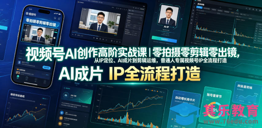 视频号AI创作高阶实战课｜零拍摄零剪辑零出镜，从IP定位、AI成片到剪辑运维，普通人专属视频号IP全流程打造-第1张图片-我要自学网