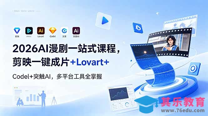 2026AI 漫剧一站式课程，剪映一键成片+Lovart+Codel+突触AI，多平台工具全掌握-第1张图片-我要自学网