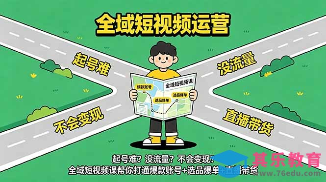 起号难？没流量？不会变现？全域短视频课帮你打通爆款账号+选品爆单+直播带货-第1张图片-我要自学网
