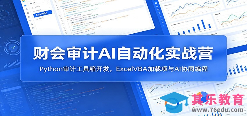 财会审计AI自动化实战营：Python审计工具箱开发，ExcelVBA加载项与AI协同编程-第1张图片-我要自学网