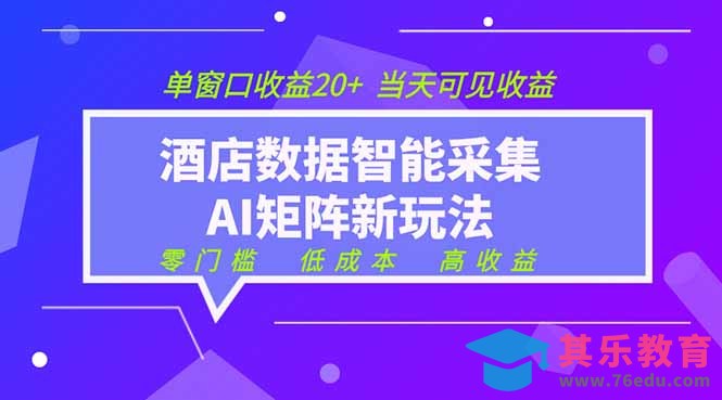 2026酒店数据采集ai智能矩阵新风口 低成本 高收益 当天见收益 单窗口20+-第1张图片-我要自学网