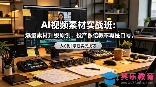 AI视频素材实战班：爆量素材升级原创，投产翻倍不再是口号，0-1系统教学实战落地-第1张图片-我要自学网