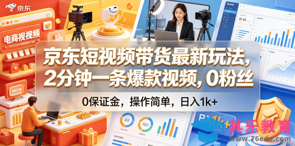 京东短视频带货最新玩法,2分钟一条爆款视频,0粉丝,0保证金,操作简单,日入1k+【揭秘】-第1张图片-我要自学网 京东短视频带货最新玩法,2分钟一条爆款视频,0粉丝,0保证金,操作简单,日入1k+【揭秘】-第1张图片-我要自学网
