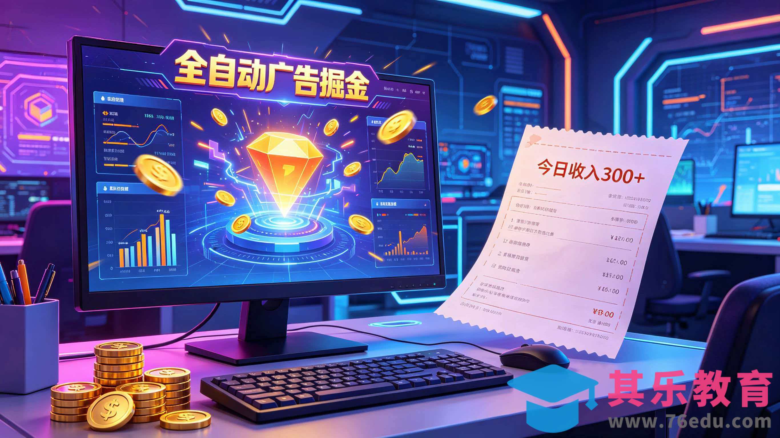 全自动广告掘金，日入300+。全程Ai自动化运行，解放双手，时间自由。收益稳定-第1张图片-我要自学网