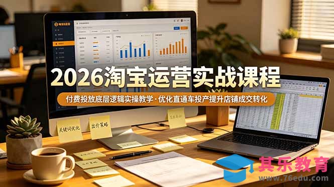2026 淘宝运营实战课程，付费投放底层逻辑实操教学，优化直通车投产提升店铺成交转化-第1张图片-我要自学网