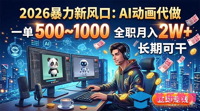 2026暴力新风口:AI动画代做,一单500~1000,全职月入2W+,长期可干-第1张图片-我要自学网 2026暴力新风口:AI动画代做,一单500~1000,全职月入2W+,长期可干-第1张图片-我要自学网
