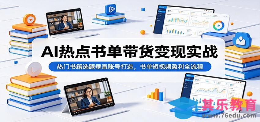 AI热点书单带货变现实战：热门书籍选题垂直账号打造，书单短视频盈利全流程-第1张图片-我要自学网