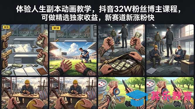 体验人生副本动画教学， 抖音32W粉丝博主课程，可做精选独家收益，新赛道新涨粉快-第1张图片-我要自学网