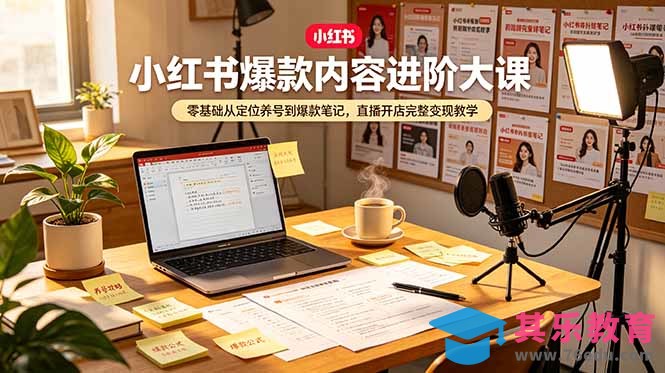 小红书爆款内容进阶大课,零基础从定位养号到爆款笔记,直播开店完整变现教学-第1张图片-我要自学网 小红书爆款内容进阶大课,零基础从定位养号到爆款笔记,直播开店完整变现教学-第1张图片-我要自学网