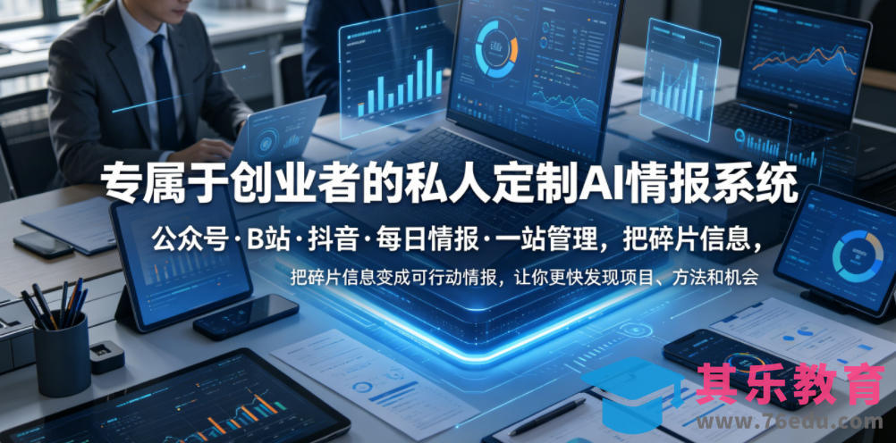 专属于创业者的私人定制AI情报系统，公众号·B站·抖音·每日情报·一站管理，把碎片信息变成可行动情报，让你更快发现项目、方法和机会-第1张图片-我要自学网