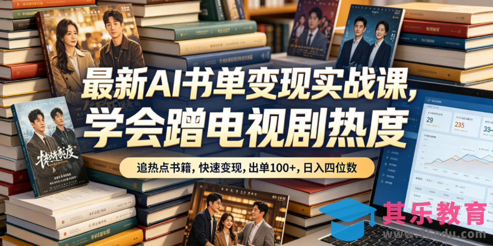 最新AI书单变现实战课，学会蹭电视剧热度，追热点书籍，快速变现，出单100+，日入四位数-第1张图片-我要自学网