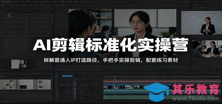 AI剪辑标准化实操营：拆解普通人IP打造路径，手把手实操剪辑，配套练习素材-第1张图片-我要自学网