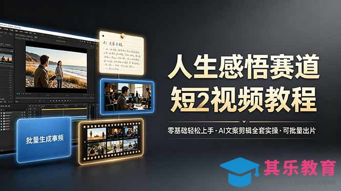 人生感悟赛道短视频教程，零基础轻松上手，AI文案剪辑全套实操可批量出片-第1张图片-我要自学网