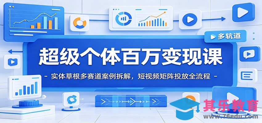 超级个体百万变现课：实体草根多赛道案例拆解，短视频矩阵投放全流程-第1张图片-我要自学网