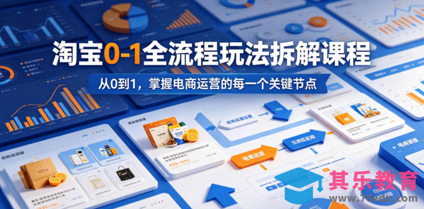 淘宝0-1全流程玩法拆解课程，从0到1，掌握电商运营的每一个关键节点-第1张图片-我要自学网
