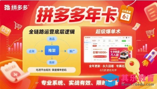 拼多多年卡，拼多多全链路运营底层逻辑，超级爆单术【更新26年6月】-第1张图片-我要自学网