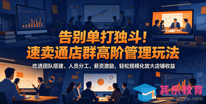 告别单打独斗！速卖通店群高阶管理玩法，吃透团队搭建、人员分工、薪资激励，轻松规模化放大店铺收益-第1张图片-我要自学网