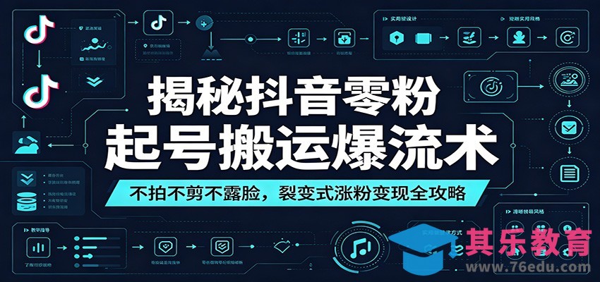 揭秘抖音零粉起号搬运爆流术：不拍不剪不露脸，裂变式涨粉变现全攻略-第1张图片-我要自学网