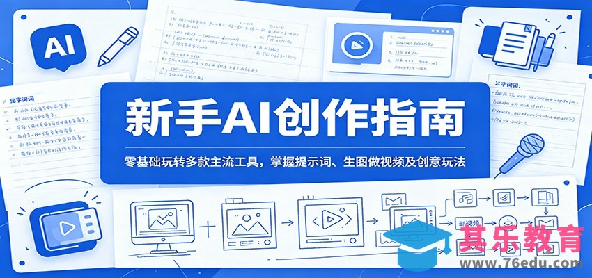 新手AI创作指南：零基础玩转多款主流工具，掌握提示词、生图做视频及创意玩法-第1张图片-我要自学网