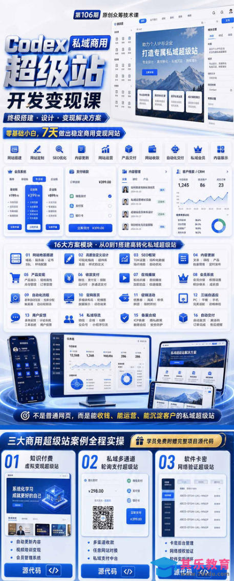 Codex私域商用超级站Ai开发变现课，7天带你从零基础到能自己动手做出能收钱、能运营、能沉淀客户的私域超级站-第2张图片-我要自学网