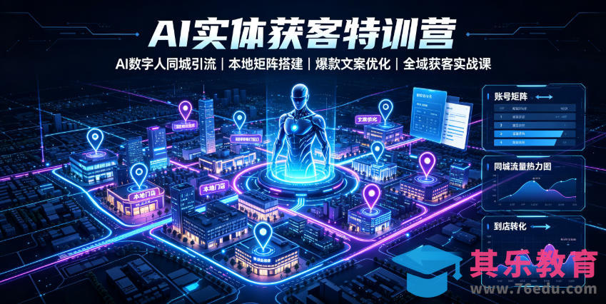AI实体获客特训营|AI数字人同城引流、本地矩阵搭建、爆款文案优化全域获客实战课-第1张图片-我要自学网 AI实体获客特训营|AI数字人同城引流、本地矩阵搭建、爆款文案优化全域获客实战课-第1张图片-我要自学网