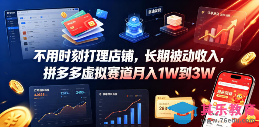 不用时刻打理店铺,长期被动收入,拼多多虚拟赛道月入1W到3W【揭秘】-第1张图片-我要自学网 不用时刻打理店铺,长期被动收入,拼多多虚拟赛道月入1W到3W【揭秘】-第1张图片-我要自学网