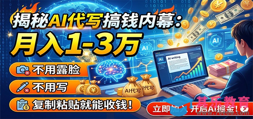 揭秘AI代写搞钱内幕：月入1-3万，不用露脸不用写，复制粘贴就能收钱！-第1张图片-我要自学网