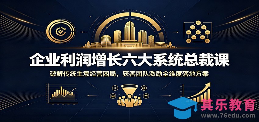 企业利润增长六大系统总裁课：破解传统生意经营困局，获客团队激励全维度落地方案-第1张图片-我要自学网