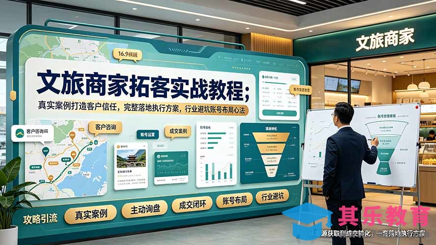 文旅商家拓客实战教程；真实案例打造客户信任，完整落地执行方案，行业避坑账号布局心法-第1张图片-我要自学网