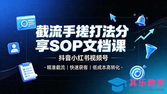 截流手搓打法分享SOP文档课，抖音小红书视频号丨精准截流，快速获客，低成本高转化-第1张图片-我要自学网