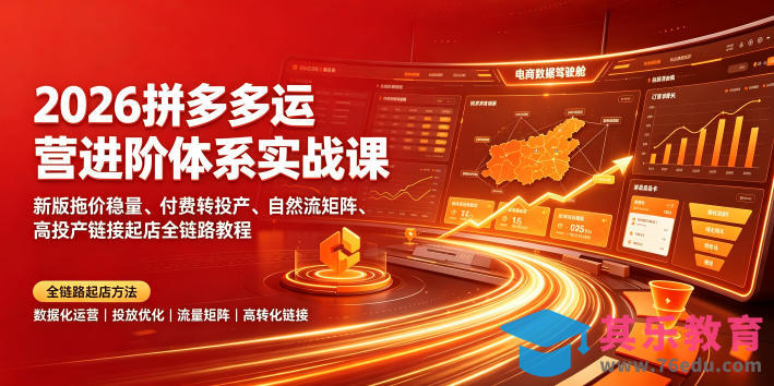 2026拼多多运营进阶体系实战课｜新版拖价稳量、付费转投产、自然流矩阵、高投产链接起店全链路教程-第1张图片-我要自学网