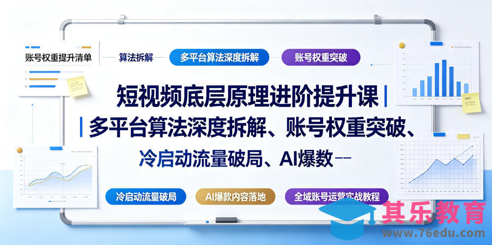 短视频底层原理进阶提升课｜多平台算法深度拆解、账号权重突破、冷启动流量破局、AI爆款内容落地与全域账号运营实战教程-第1张图片-我要自学网