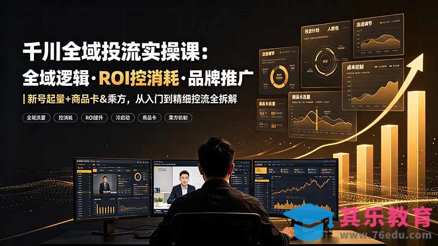 千川全域投流实操课：全域逻辑·ROI控消耗·品牌推广｜新号起量+商品卡&乘方，从入门到精细控流全拆解-第1张图片-我要自学网